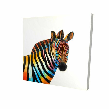 FONDO 32 x 32 in. Colorful Profile View of A Zebra-Print on Canvas FO2790565